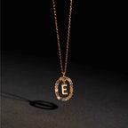 Colored Rhinestone Initials Necklace
