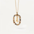 Colored Rhinestone Initials Necklace